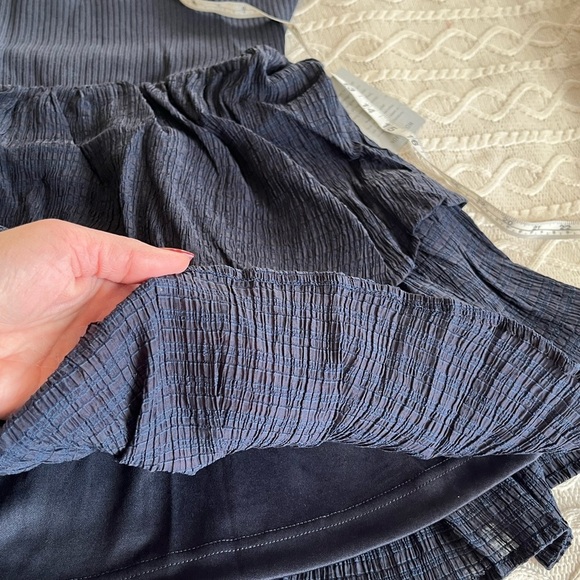 NWT Lush Brand Navy Short Sleeve Tiered Dress Women’s Size Medium - Picture 11 of 15